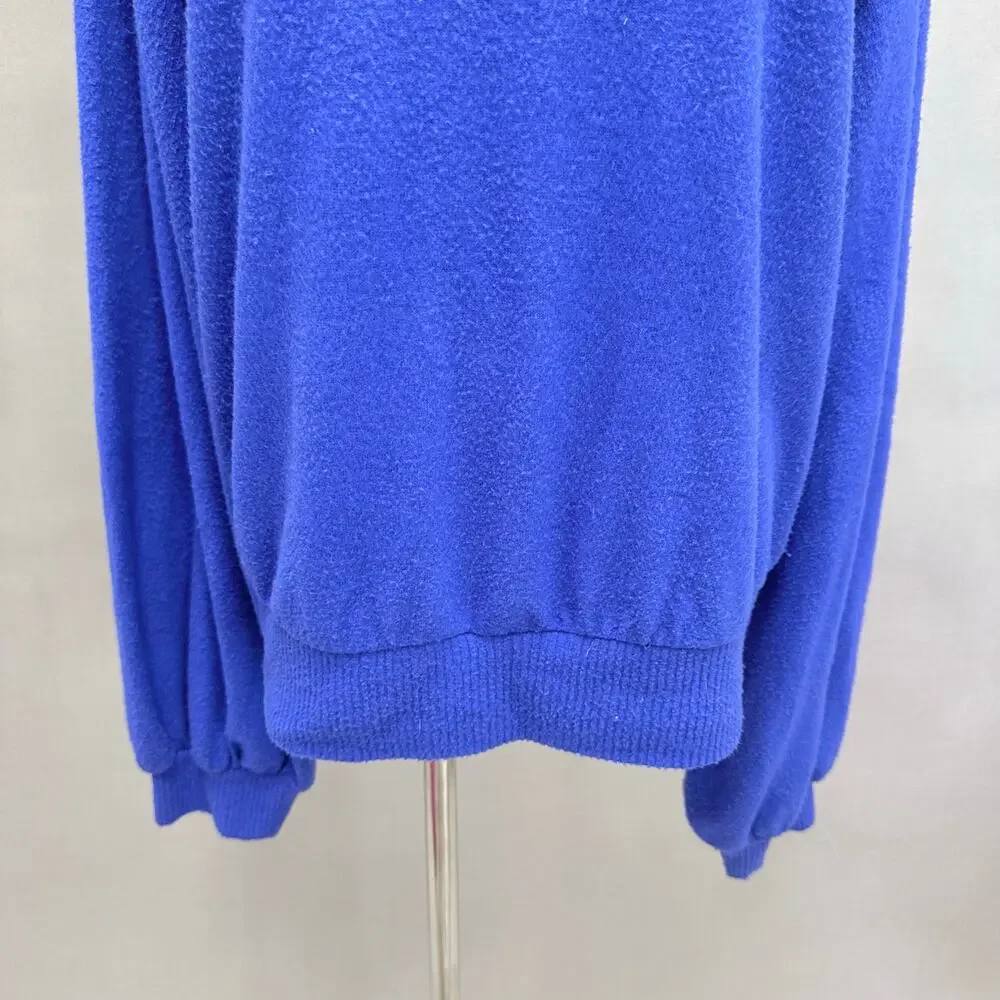 Free People Beach TGIF Pullover Sweater In Royal‎ Blue Size Extra Small